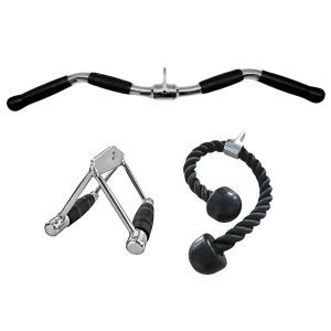 French Fitness Cable Machine Attachment 3-Piece Essentials Bundle (New)