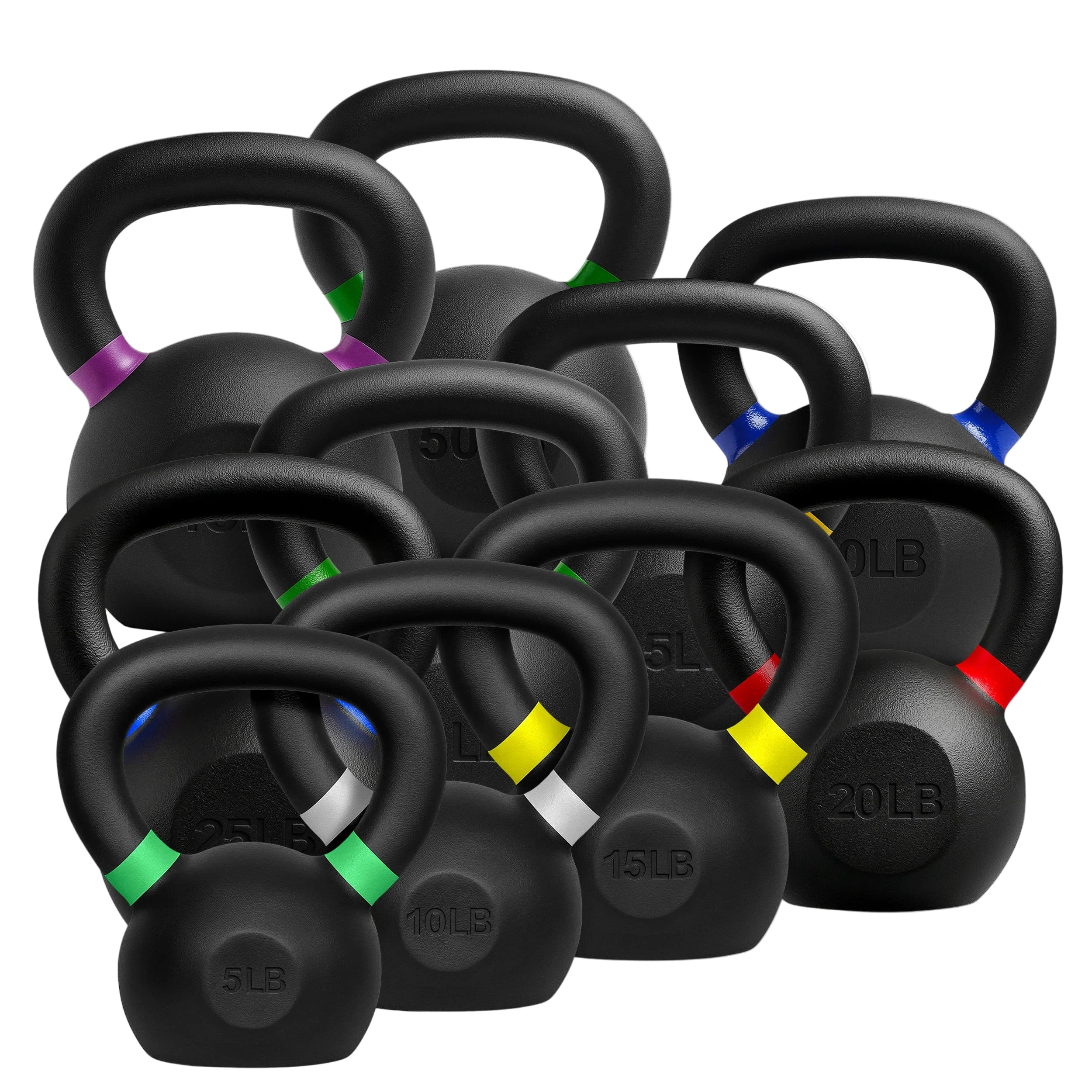 french fitness cast iron kettlebell set 5 50 lbs (new) French Fitness Cast Iron Kettlebell Set 5-50 lbs (New)